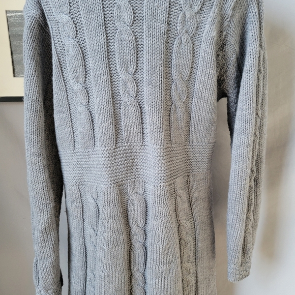 Aran Crafts Ireland Merino Wool Cable Knit One Button Sweater Cardigan XS S M - Picture 10 of 12